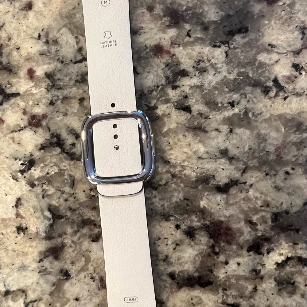 White Leather Apple Watch Band